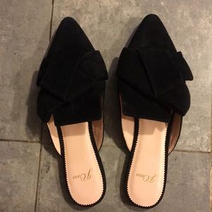 Barely worn Jcrew black suede mules size 8